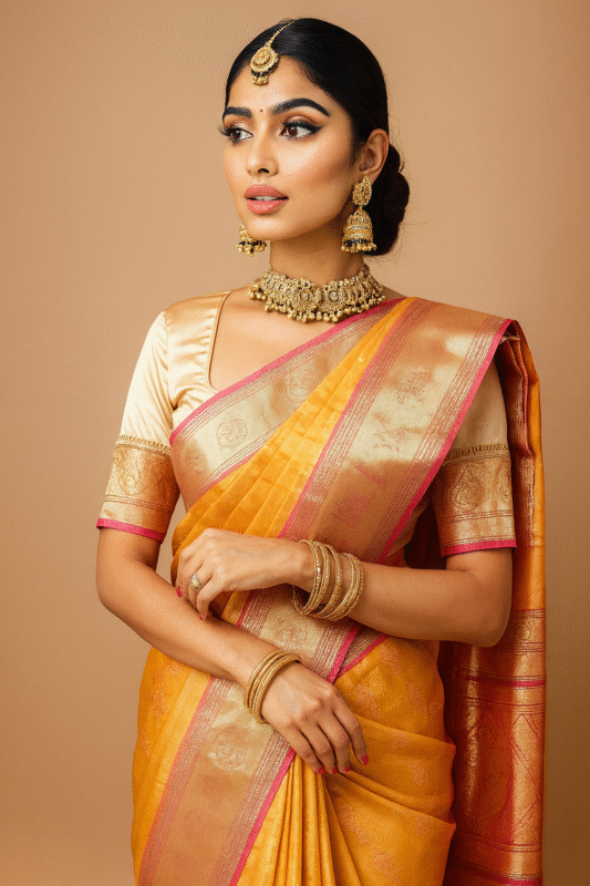 Prathuua Divaah luxury silk saree banner showcasing traditional Indian elegance