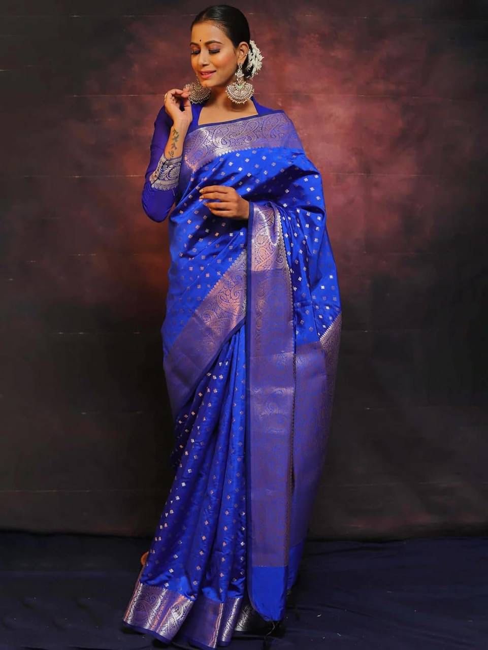 Soft Blue Soft Silk Saree for Women – Prathuua Divaah Luxury Sarees